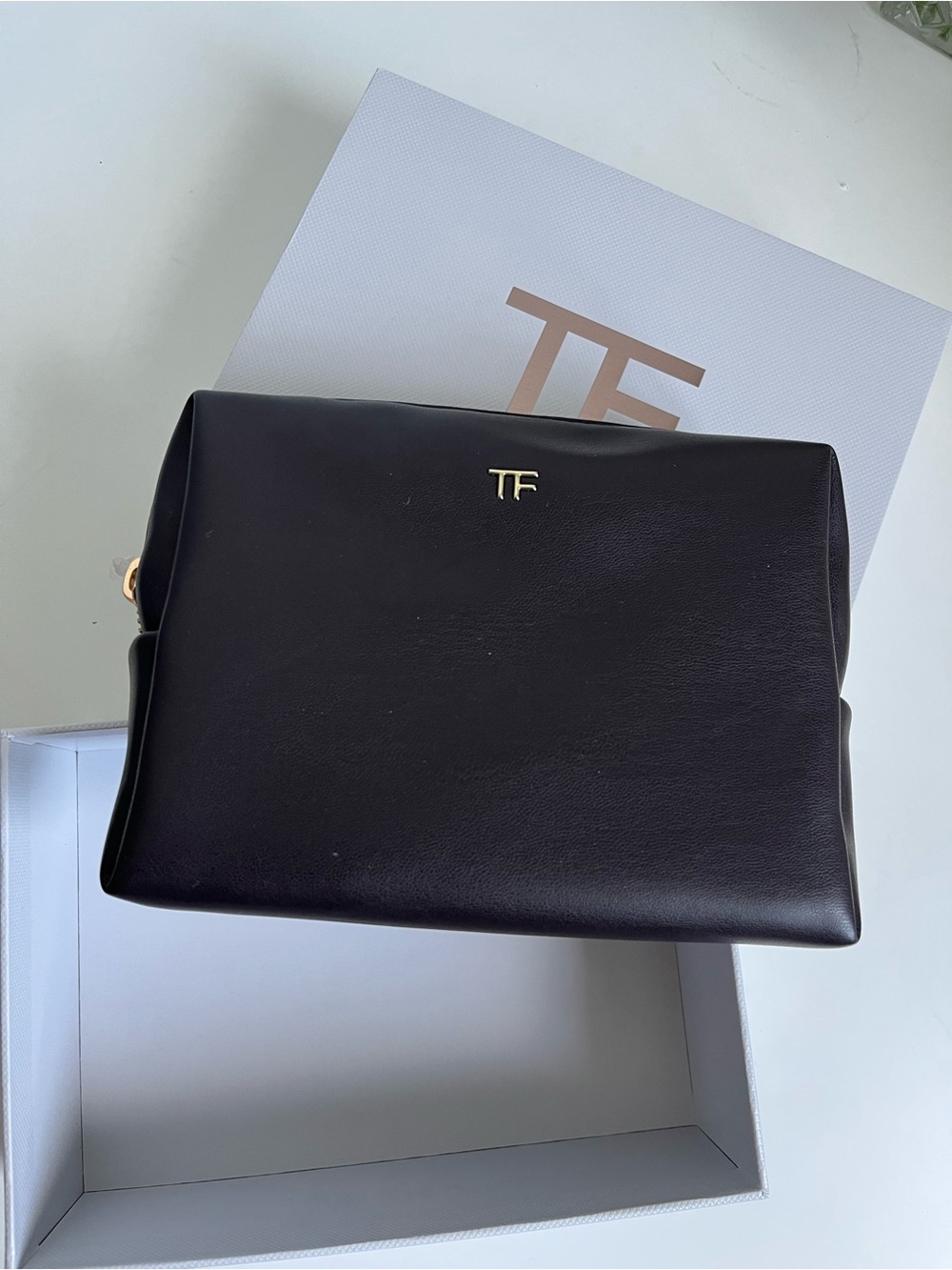 Tom Ford (TF) Beauty Dark Brown & White Leather Pouches - Picture 3 of 9